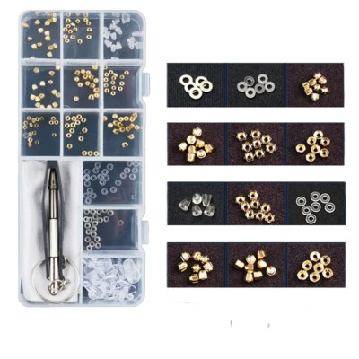 Brillen Reparatur Set mit Schrauben Muttern Nasenpads Pinzette Schraubendreher