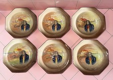 6 Royal Doulton Cereal / Soup Bowls Dickens Old Pegotty D5833 Octagon 6.5"