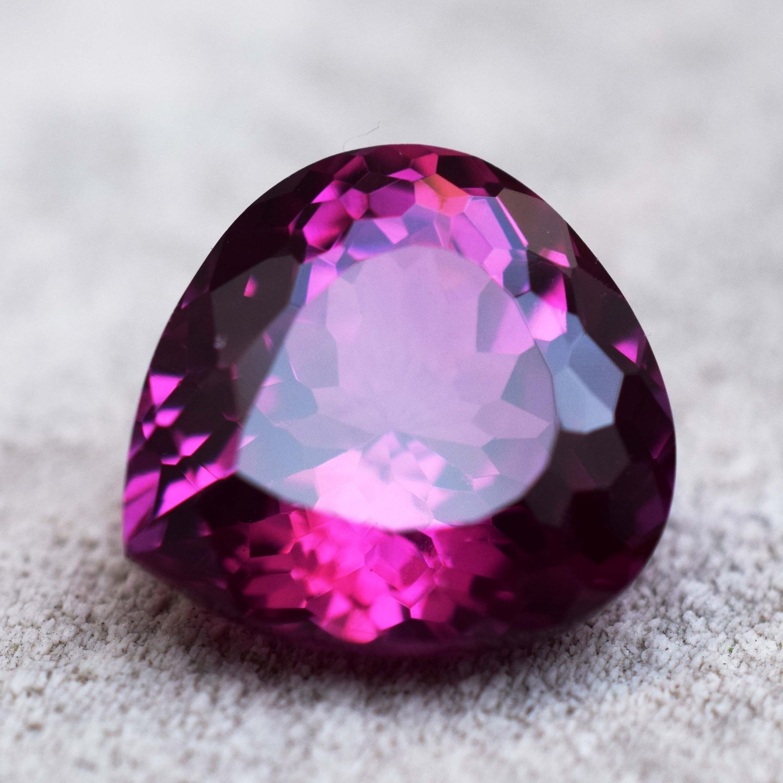 Natural Rhodolite Garnet 13.61 Ct Pear Cut Raspberry Pink Certified Gemstone
