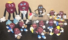 Vintage 1980s Lot of 14 California Raisins Toy Figures PVC Plush 80s Nostalgia