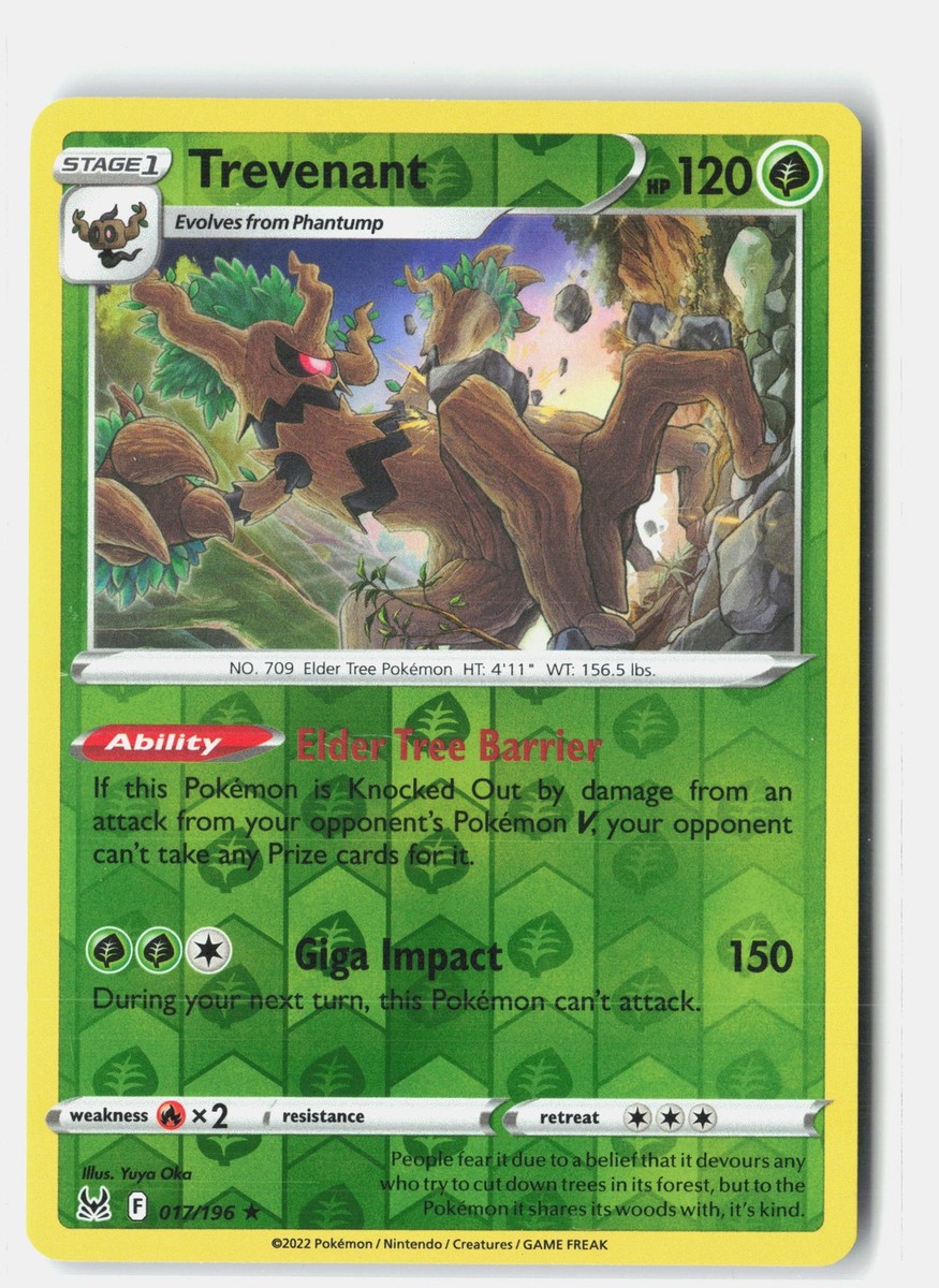Trevenant Holo Rare Reverse Holo SWSH11: Lost Origin 017/196 NM