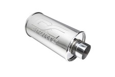 Dc Sports Universal Round Stainless Steel Polished Muffler 2.5 Inlet 3 Outlet Dc Sports Universal Round Stainless Steel Polished Muffler 2.5 Inlet 3 Outlet