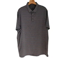 Champion C9 Polo Shirt Golf Gray & Pink Striped Short Sleeve Outdoors XL EUC 