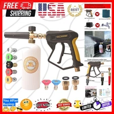 Ultimate Cleaning with X-887 High Pressure Washer Gun - 2 Adapters, Foam Cannon