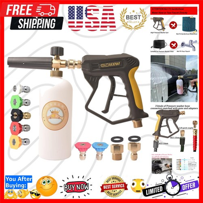 #ad Ultimate Cleaning with X 887 High Pressure Washer Gun 2 Adapters Foam Cannon $63.19