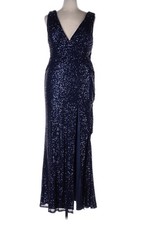 IEENA for Mac Duggal Midnight Blue Sequin VNeck Sleeveless Dress Size 12 NWOT