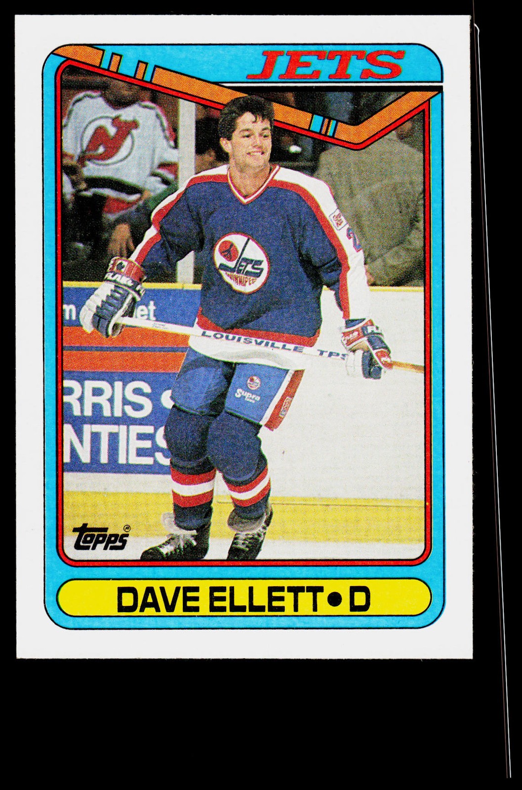 Dave Ellett, 1990-91 Topps, #104, Winnipeg Jets,