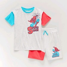 Nwt Boy's Marvel Spiderman Shirt  Shorts Set Spring Summer Size 5 6