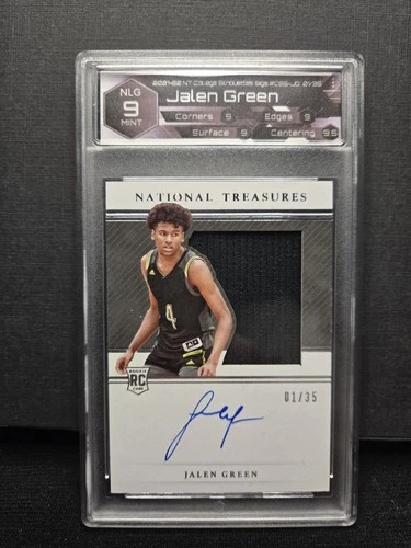 2021 National Treasures Collegiate Jalen Green Rookie Patch Auto RPA 01/35 NLG 9