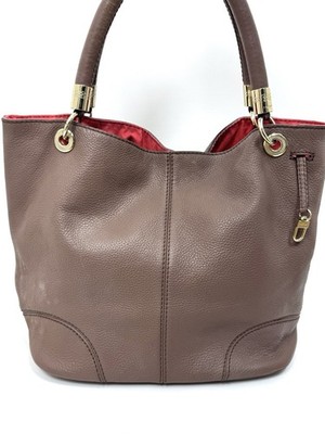 LANCEL French Flair Leather Tote Bag Rose Beige Reversible Women's