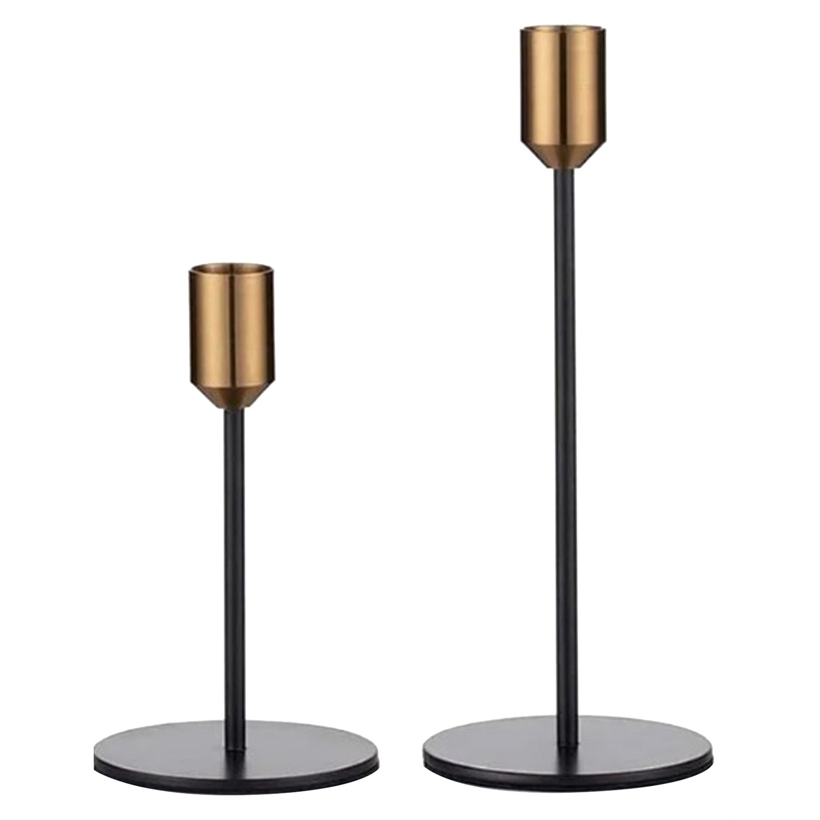 2 Pcs Metal Candle Holder Design Antique Black Candlestick