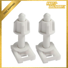 Toilet Seat Bolts and Nuts Kit White Plastic Hinges Replacement Mounting