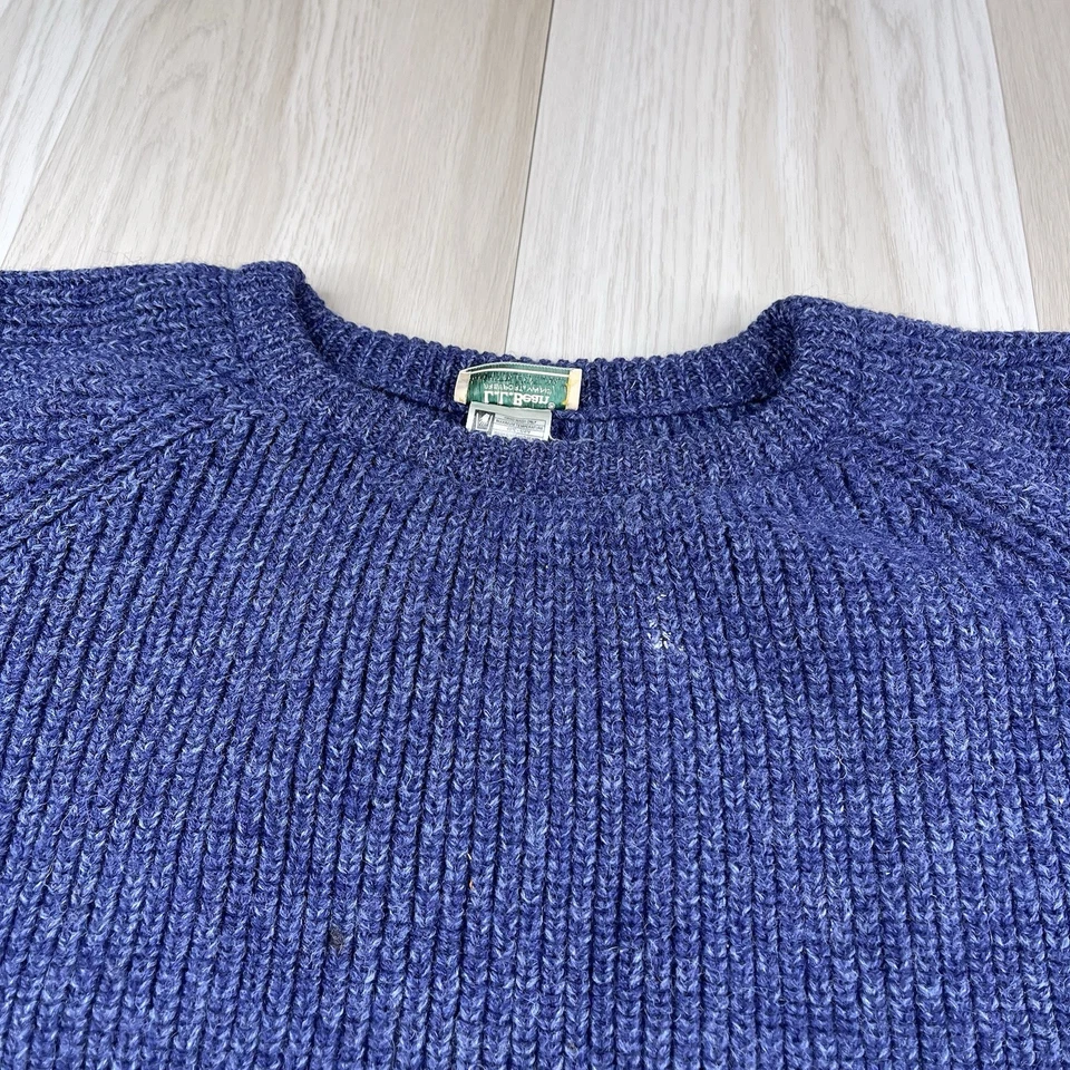 Vintage LL Bean 100% British Wool Crew Neck Sweater Men's XXL Made In England - Image 4 of 4