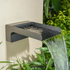 304 Stainless Steel Outdoor Garden Waterfall Spout, Water Fountain Spillway M...