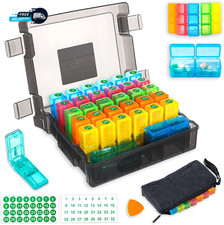 Monthly Pill Organizer 2Times a Day Large Capacity Portable Pill Box with Weekly