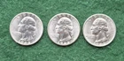 1943 P,D,S Washington Quarters - Lot Of 3 Coins