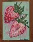 Lindsey Batchelor "Strawberries" 2.5x3.5 Original Acrylic on Paper, Signed — photo 1