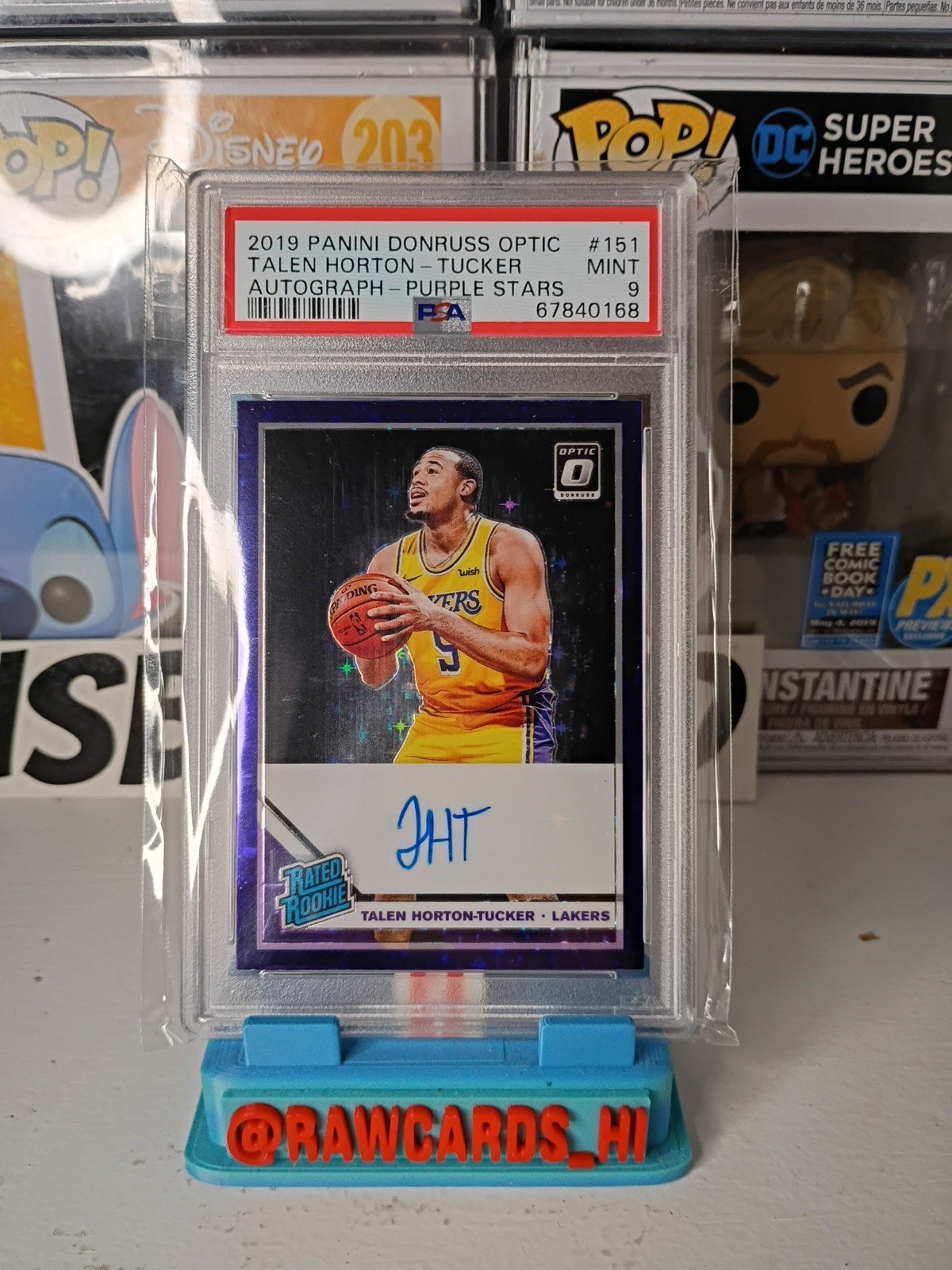 2019-20 Donruss Optic Talen Horton Tucker Rookie Auto Purple Stars /49 PSA 9