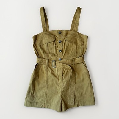 ALC Gillian Belted Cargo Romper Women's 12 Goldenrod Utility Pockets New York