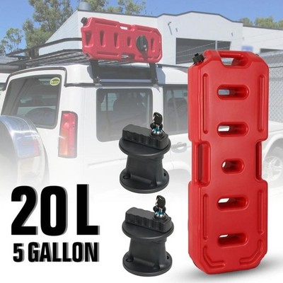 20L Jerry Can Container Diesel Petrol Tank Gas Canister Red+ Mount Locks Offroad