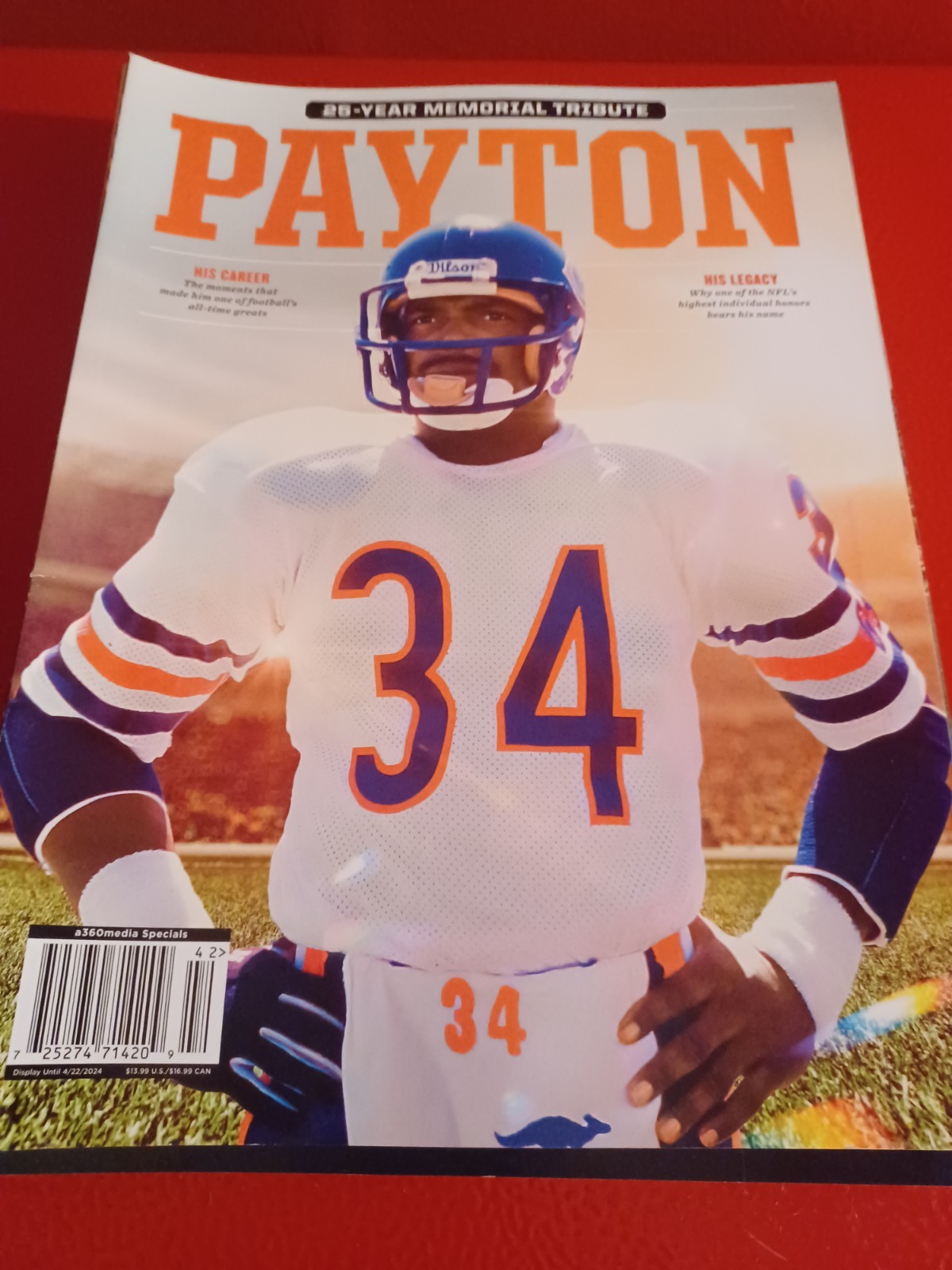 Walter Payton 25 Year Memorial Tribute 2024 Chicago Bears Illustrated Sports Nfl