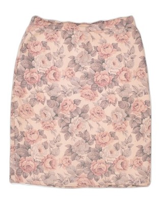 Cioe Damen Bleistiftrock IT 44 Medium W28 rosa geblümt GG12