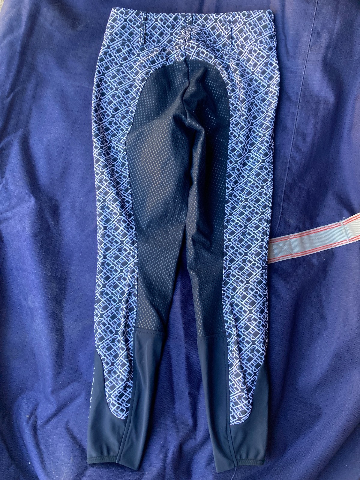 Pikeur Candela Print Size 26 Full Seat Silicone Breeches Blue Grey White Konig