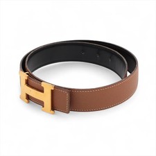 Herm s H Belt  C:19999 Belt 72 Box Calf  Veau Epsom Black Gold