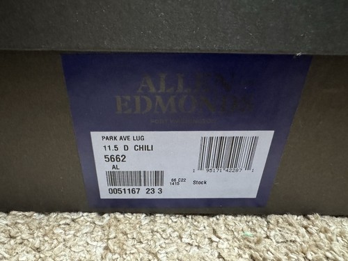 Allen Edmonds Men’s Park Avenue Cap-Toe Oxfords - Lug Soles - Chili - Size 11.5D - Picture 8 of 8