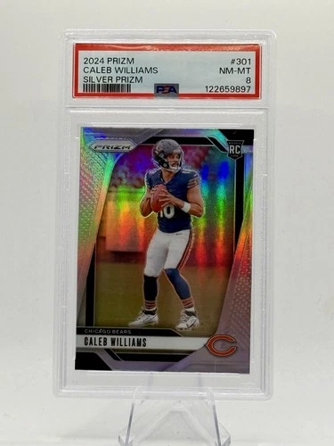 2024 Prizm Rookies Caleb Williams #301 Silver Prizm RC PSA 8 Rookie LOOKS HIGHER