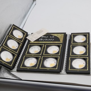 10 x XL Medaillen Die 10 Gebote versilbert / vergoldet mit Swarovski Steinen
