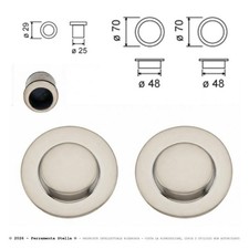 KIT MANIGLIA PER PORTE SCORREVOLI A SCRIGNO CON NOTTOLINO CIECO CROMO SATINATO