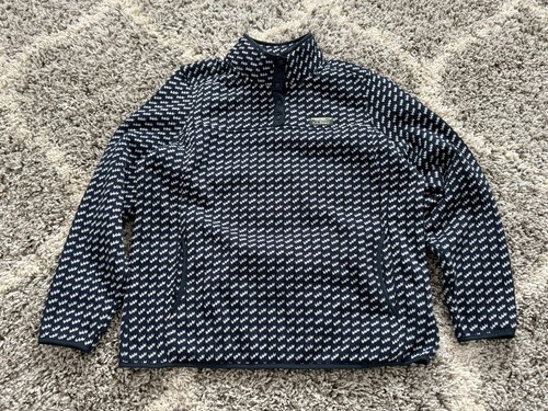 LL Bean Damen Pullover Blau Birds Eye Fleece T Snap Sweater Fleece Gr. XL - Bild 1 von 8