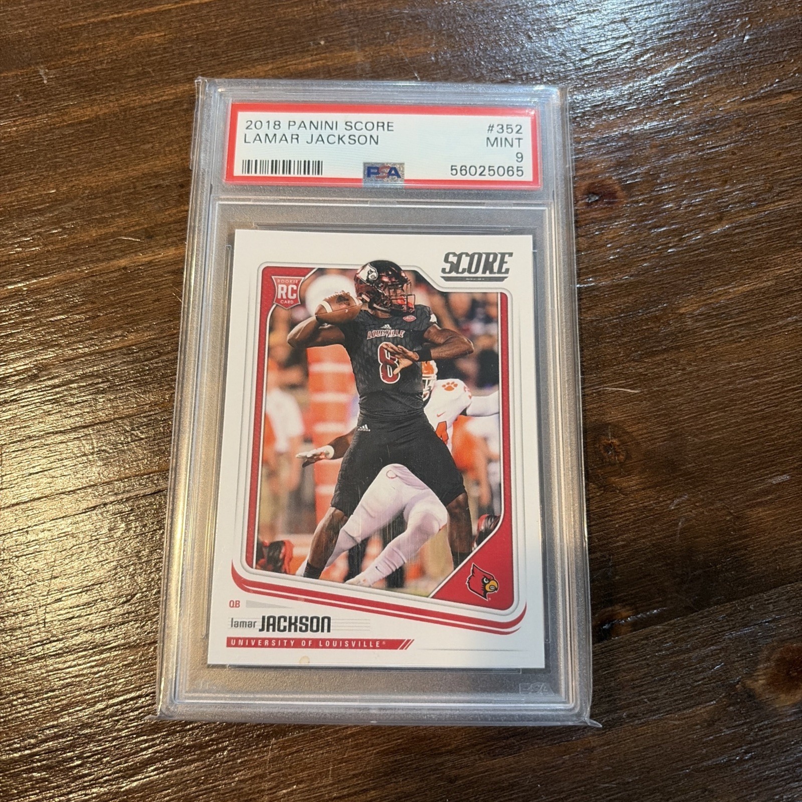 2018 Panini Score Lamar Jackson #352 RC Rookie PSA 9 Mint Baltimore Ravens