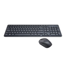 Wireless Keyboard and Mouse Combo 104-Key Full Size Set Gray