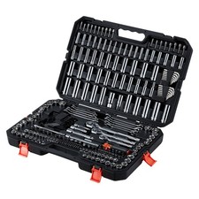 253-Pc Automotive Tool Kit: CR-V Sockets, 6-Point Grip, SAE & Metric