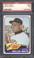 1965 Topps Baseball Willie Mays #250 PSA 7 SAN FRANCISCO GIANTS NM HOF