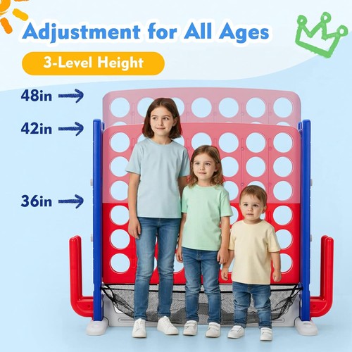 Jumbo 4 in a Row Game Outdoor Connect Four Game for Kids Adult Giant ...