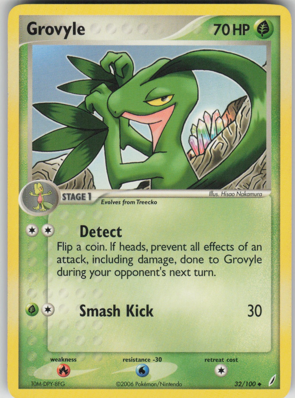 Pokemon TCG Grovyle Uncommon Crystal Guardians 32/100