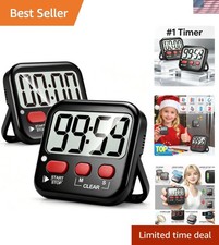 2 Pack Digital Timer for Kids, Magnetic Countdown Kitchen Timers for Cooking,...