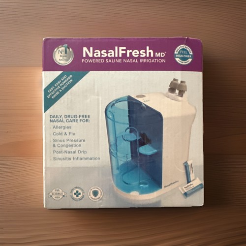NasalFresh Nasal Irrigation System MD Powered Saline Sinus Rinse Used 1x