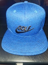 Nike Dri-fit Strap-back Flat Bill Golf Hat Mens Blue