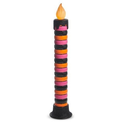 38'' STRIPE BATTERY OPERATED CANDLE Halloween Orange NEW RAZ Imports 4510489