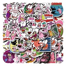 Cowardly Dog Cartoon Set of 50 Assorted Decal Stickers Set