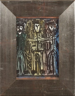 John Thompson (1924-2011) Mixed Media Painting 'Group Series'- Studio Collection