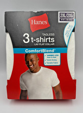 NEW Hanes Tagless White T-Shirts 3pk Mens 2XL Crew Neck ComfortSoft Undershirts