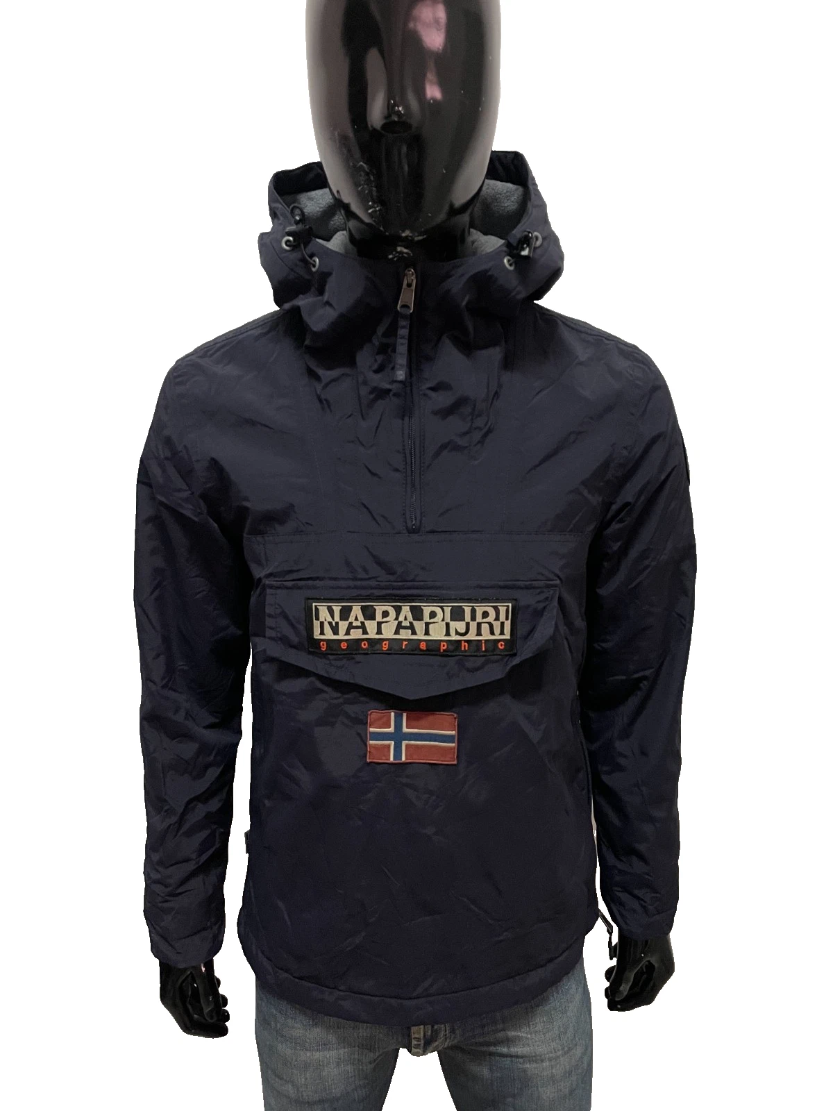 Napapijri Rainforest Men's XS Navy Blue Waterproof Anorak Jacket Original
