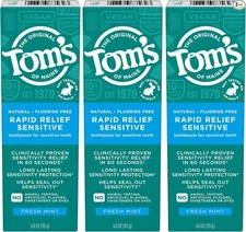 Long-Lasting Rapid Pain Relief Toothpaste for Sensitive Teeth - 4oz (3-Pack)