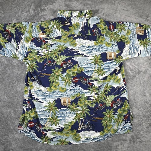 VTG Harley Davidson Men's XL Tori Richard Shirt Button Up Floral Made In USA - Picture 7 of 7