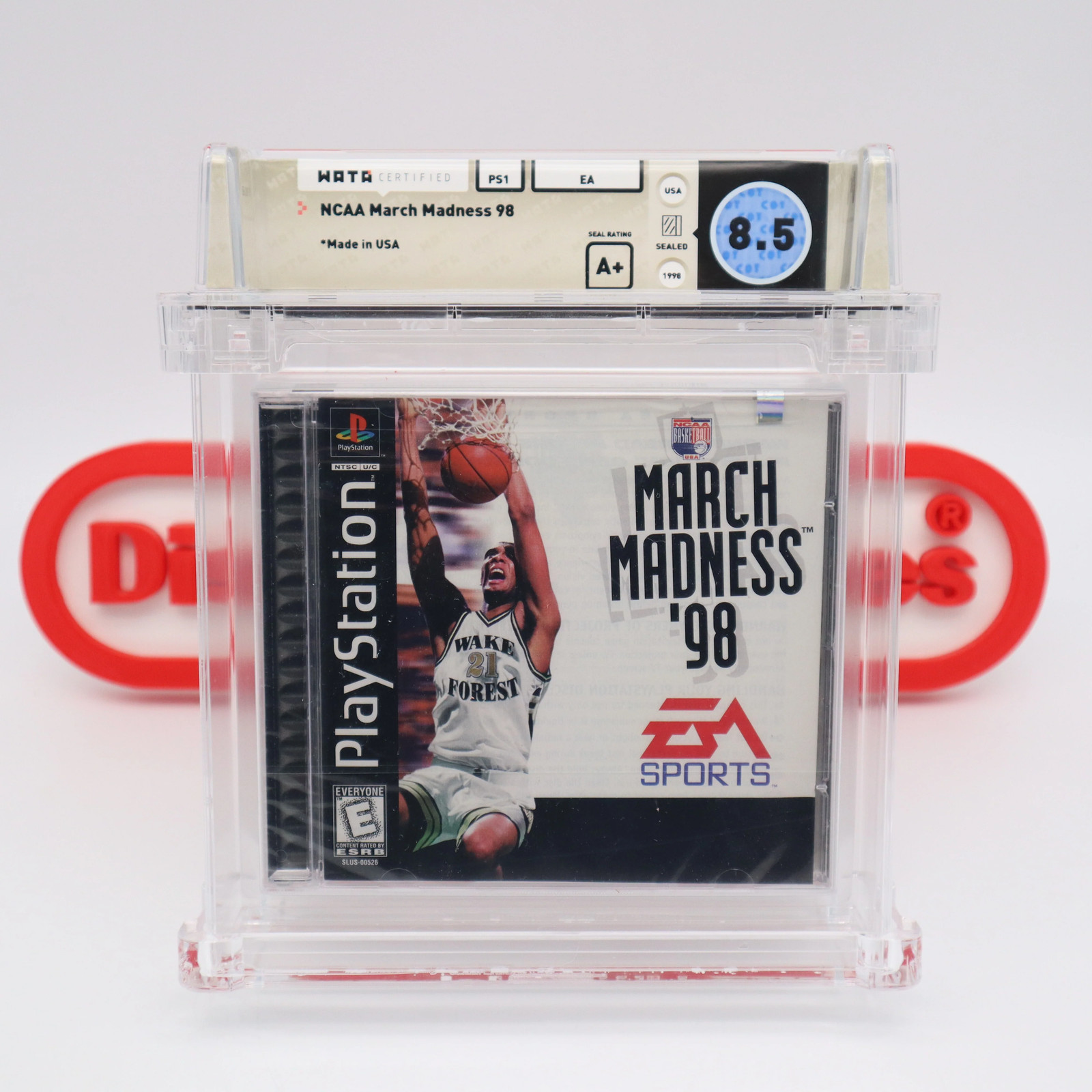PS1 NCAA MARCH MADNESS 98 BASKETBALL - DUNCAN! WATA GRADED 8.5 A+ NEW Sealed!